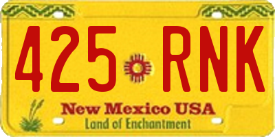 NM license plate 425RNK