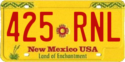 NM license plate 425RNL