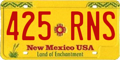 NM license plate 425RNS