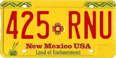 NM license plate 425RNU