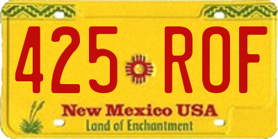 NM license plate 425ROF
