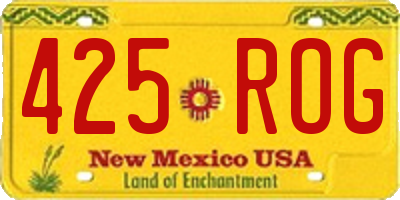 NM license plate 425ROG