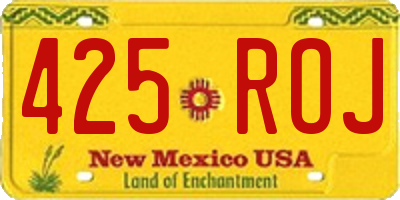 NM license plate 425ROJ