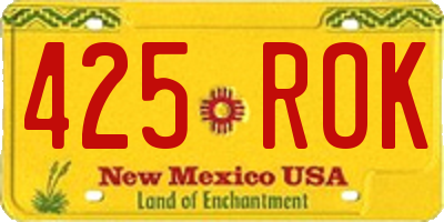 NM license plate 425ROK