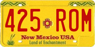 NM license plate 425ROM