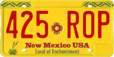 NM license plate 425ROP