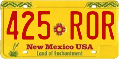 NM license plate 425ROR