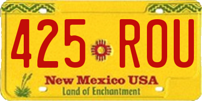NM license plate 425ROU