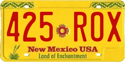 NM license plate 425ROX