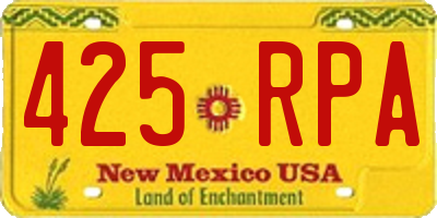 NM license plate 425RPA