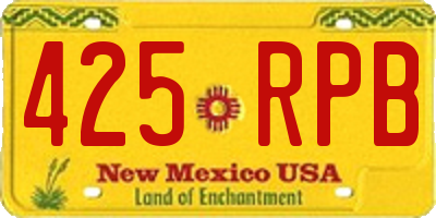 NM license plate 425RPB