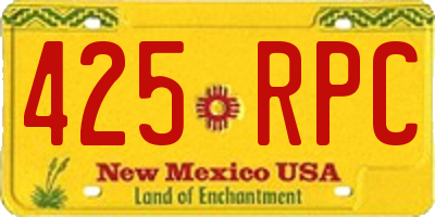 NM license plate 425RPC