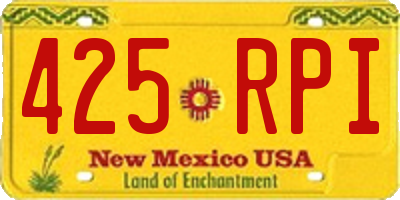 NM license plate 425RPI