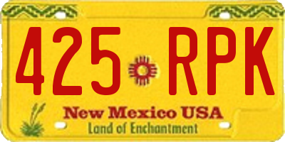 NM license plate 425RPK
