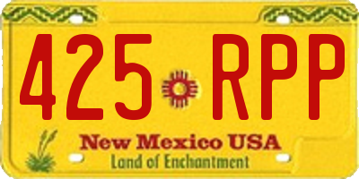 NM license plate 425RPP