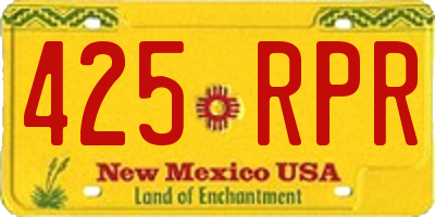 NM license plate 425RPR