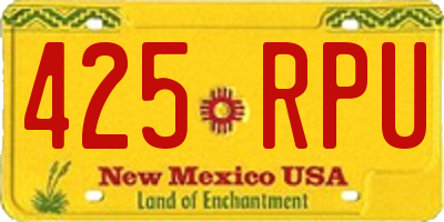 NM license plate 425RPU
