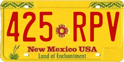 NM license plate 425RPV