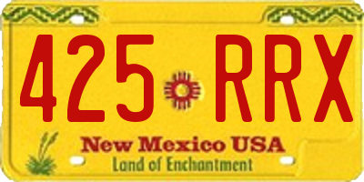 NM license plate 425RRX