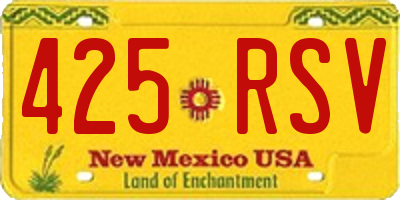 NM license plate 425RSV
