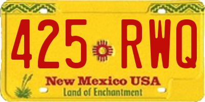 NM license plate 425RWQ