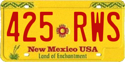 NM license plate 425RWS