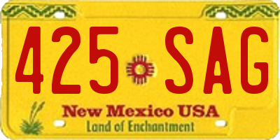 NM license plate 425SAG
