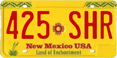 NM license plate 425SHR