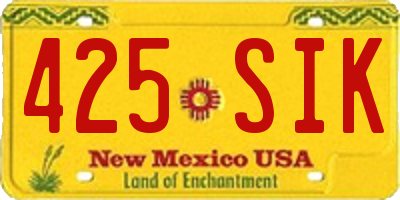 NM license plate 425SIK
