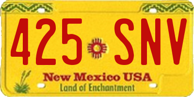 NM license plate 425SNV