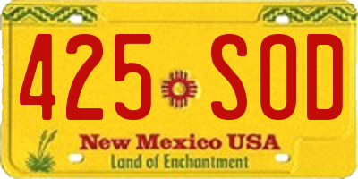 NM license plate 425SOD