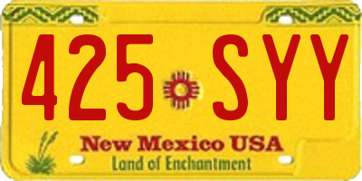 NM license plate 425SYY