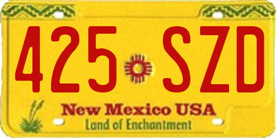 NM license plate 425SZD