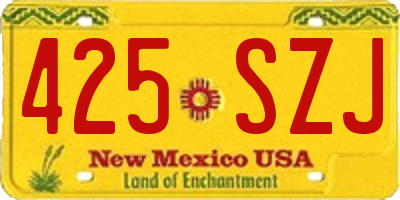 NM license plate 425SZJ