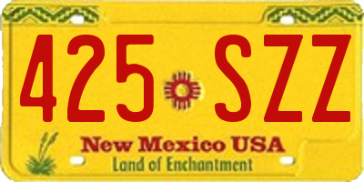 NM license plate 425SZZ