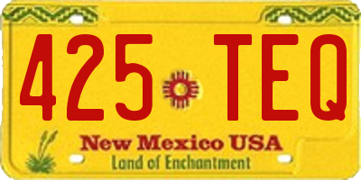 NM license plate 425TEQ
