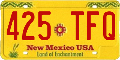 NM license plate 425TFQ