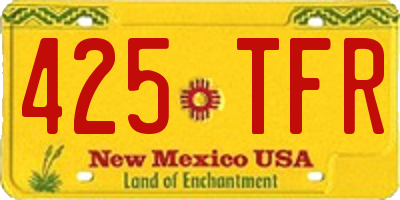 NM license plate 425TFR