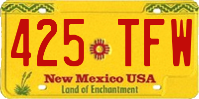 NM license plate 425TFW