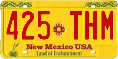 NM license plate 425THM
