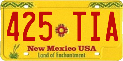 NM license plate 425TIA