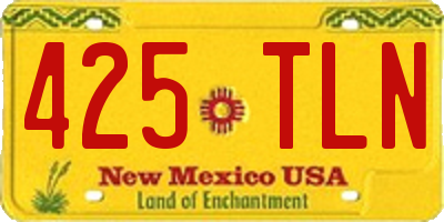 NM license plate 425TLN