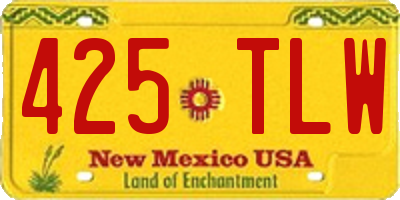 NM license plate 425TLW