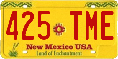 NM license plate 425TME