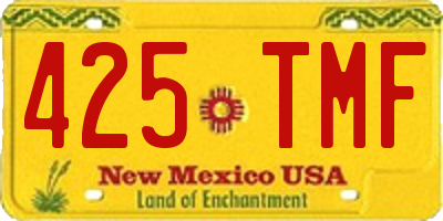 NM license plate 425TMF