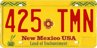 NM license plate 425TMN