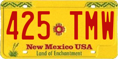 NM license plate 425TMW