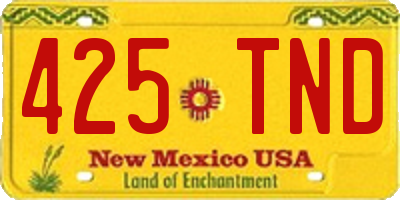 NM license plate 425TND