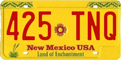 NM license plate 425TNQ