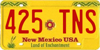NM license plate 425TNS